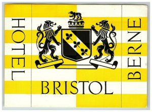  Hotel Bristol Berne Switzerland Luggage Label Gum Sticker Poster Stamp Vtg  