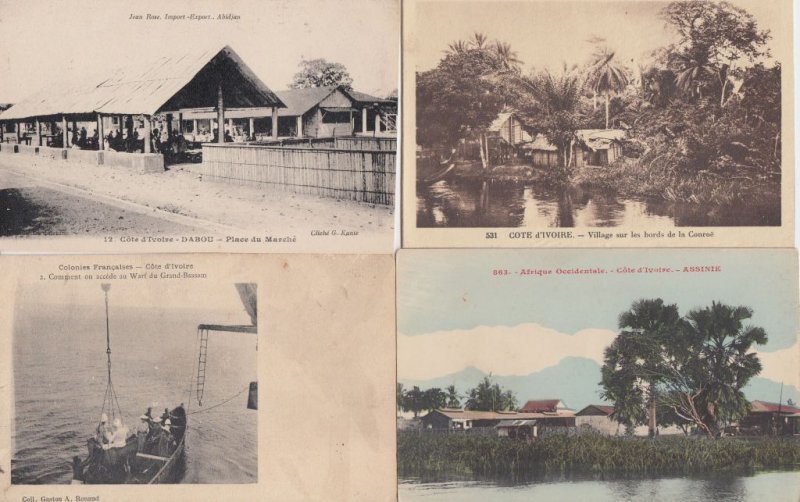 IVORY COAST COTE D'IVOIRE 36 Vintage Africa Postcards Mostly pre-1940 (L4134)