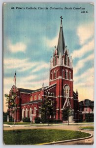 1946 St Peter's Catholic Church Columbia South Carolina Grounds Posted Postcard