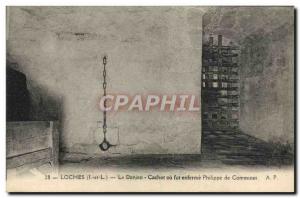 Old Postcard Prison Dungeon Loches dungeon or was shut Philippe de Commines