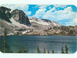 Pre-1980 LAKE SCENE Between Saratoga & Laramie Wyoming WY AE3849