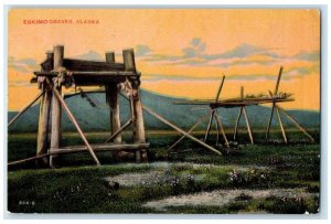1913 Eskimo Graves Mountain Scene Pittsford Alaska AK Posted Vintage Postcard