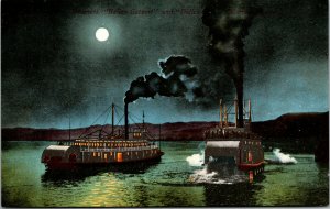 Vtg 1910s Steamers Bailey Gatzert & Dalles City on the Columbia River Postcard