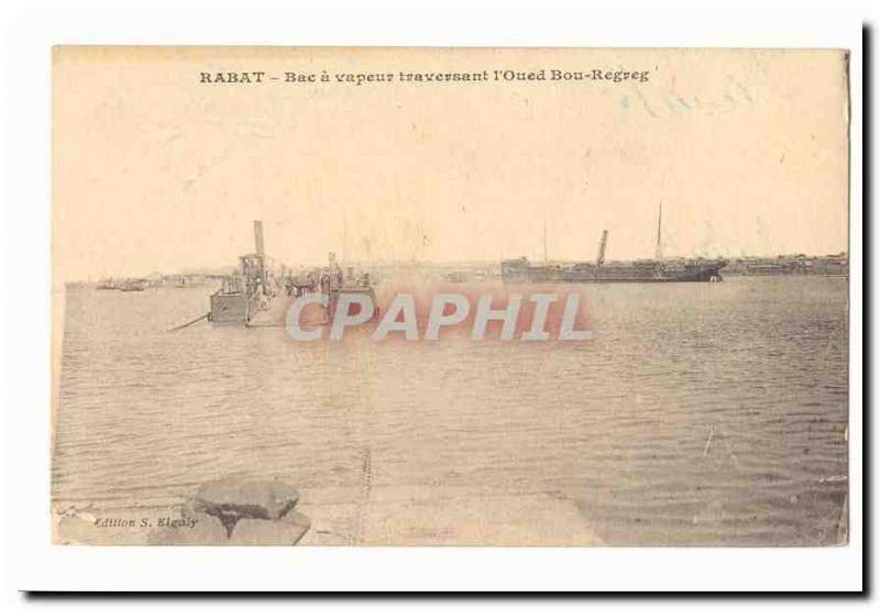 Rabat Morocco Old Postcard Bac steam through the & # 39oued Bouregreg