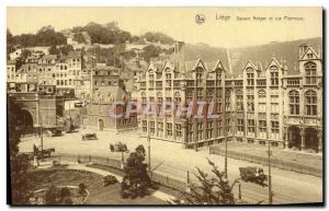 Old Postcard Liege Square Nolger and street Pierreuse