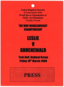 Ruben Groenewald vs Leslie 2000 Bethnal Green Boxing Press Pass