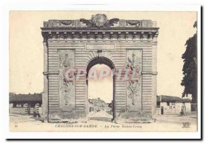 Chalons sur Marne Old Postcard The door Holy Cross