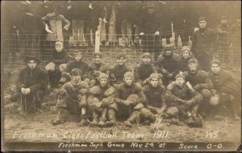 Pullman WA Cancel Football Team GREAT MESSAGE! 1907 Real Photo Postcard spg
