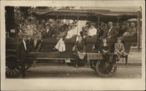 Salt Lake City Utah UT Sight Seeing Wagon Real Photo c1910 Vintage Postcard