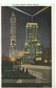 America Postcard - Historic Water Works & The Palmolive Building - ChicagoTZ7735