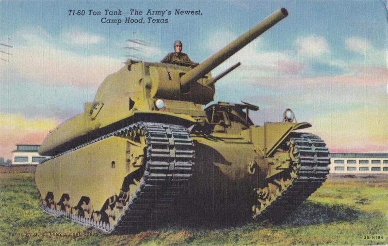 LP70  Ton Tank, Camp Hood, Texas, TX, postcard, PU1942.