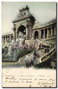 Old Postcard Marseille Palace Longchamps L & # 39escalier