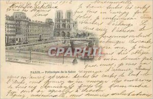 Postcard Old Paris Prefecture of the Seine (map 1900)