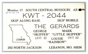 Postcard QSL Radio Card From Lebanon MO Missouri KWT - 2044