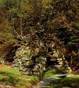 Vintage Chimney and Remains of Iron Foundry Cumberland Gap Postcard P168