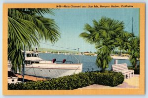 Main Channel And Lido Isle Newport Harbor California CA Boy Scouts Postcard