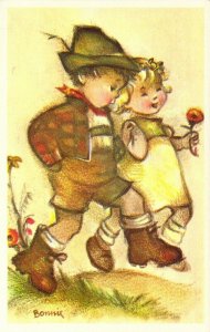 Mainzer, Little Folks, Bonnie #578 Children, Publ in Belgium, Old Postcard