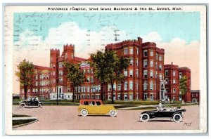 1923 Providence Hospital Exterior West Grand Boulevard Detroit Michigan Postcard 