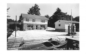 Toronto Canada Mooney's Ivy Lea Shell Gas Pumps, Real Photo Postcard