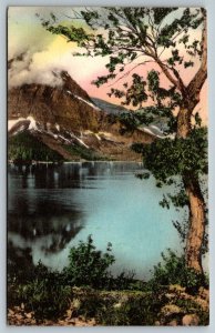 Hand Colored  Mt. Rockwell   Glacier National Park  Montana  Postcard