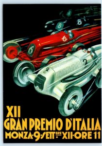 GRAND PREMIO D'ITALIA, Monza 1934 Poster Style AUTO RACING 4x6 Repro Postcard