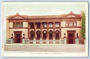 Spokane Washington Postcard Masonic Temple Exterior View Building c1905 Vintage