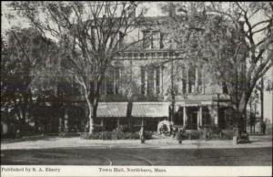 Northboro MA Town Hall c1910 Postcard