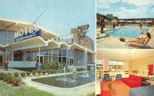 Washington, D.C.  DIPLOMAT MOTOR HOTEL  Pool~Room~Fountain  ROADSIDE  Postcard