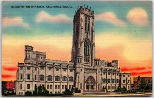 VINTAGE POSTCARD THE SCOTTISH RITE CATHEDRAL LOCATED INDIANAPOLIS INDIANA 1952