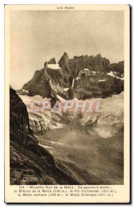 Old Postcard The Alps South Wall Meije Left has the right Breche Meije Pic Oc...