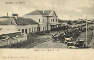 argentina, ROSARIO, Estación del F.C.B.A. y R., Railway Station (1900s) Postcard