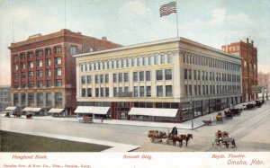 Postcard Hougland Block, Bennett Building, Boyds Theatre, Omaha, Nebraska~130832