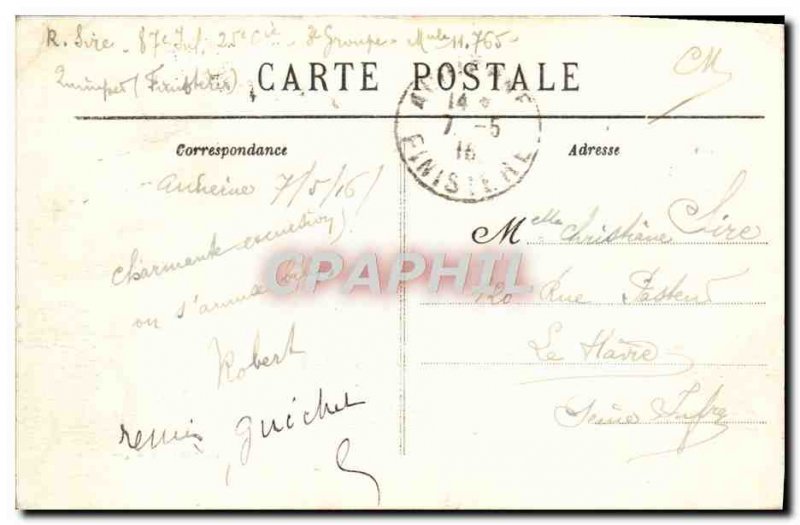 Old Postcard Audierne View from the Mountain