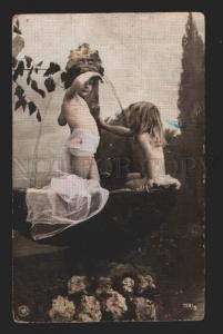 116639 Nude Girl ELF NYMPH in Boat Vintage PHOTO NPG 1907