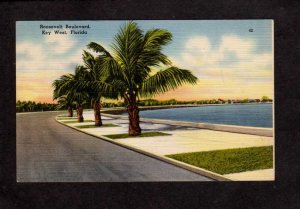 FL Roosevelt Boulevard Street Highway Key West Florida Postcard Linen PC