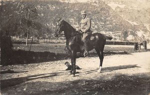 Lot324 military soldier on horse real photo social history Austria Danubius