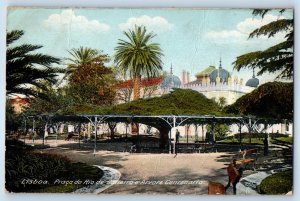 Lisbon Portugal Postcard Rio de Janeiro Square and Centenary Tree c1930's