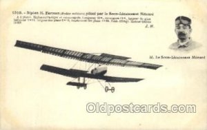 M. Le Sous-Lieutenant Menard Early Air Airplane Unused light tab marks from b...