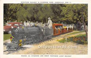 Miniature Railway in Riverside Park Janesville, Wisconsin, WI, USA Unused 