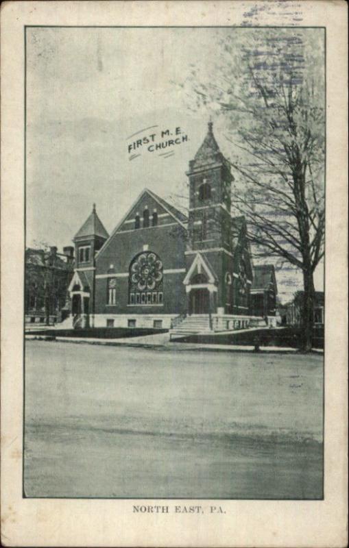 Northeast North East PA ME Church c1910 Postcard