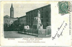 09279 VINTAGE POSTCARD - RAVENNA City: Piazza A GARIBALDI-