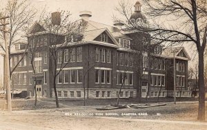 RPPC $35,000.00 HIGH SCHOOL SABETHA KANSAS REAL PHOTO POSTCARD (c. 1910)