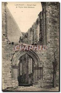 Old Postcard Larchant West Portal From & # 39Eglise Saint Matburin