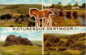 VINTAGE POSTCARD MUTIPLE VIEWS AND SCENES OF DARTMOOR DEVON U.K.