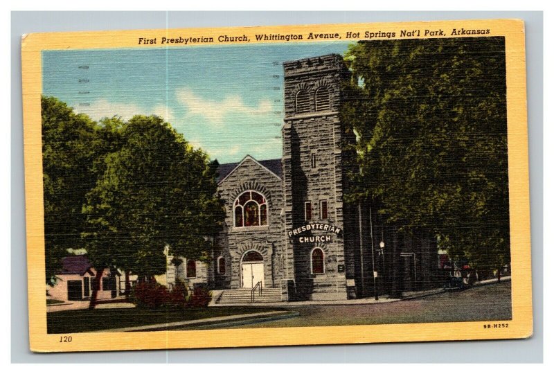 Vintage 1953 Postcard First Presbyterian Church Hot Springs National Park AR