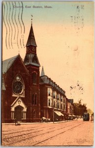 1910's Church East Boston Massachusetts MA Paris Street View Posted Postcard