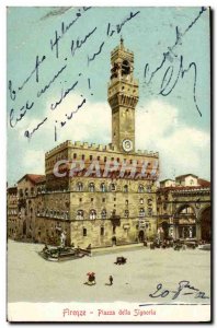 Old Postcard Firenze Italia Italy Piazza della Signoria