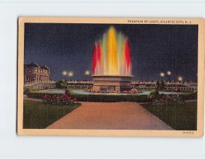 Postcard Fountain Of Light, Atlantic City, New Jersey