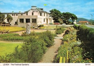 Leven Fife Festival Gardens Beach Hotel Scottish Postcard