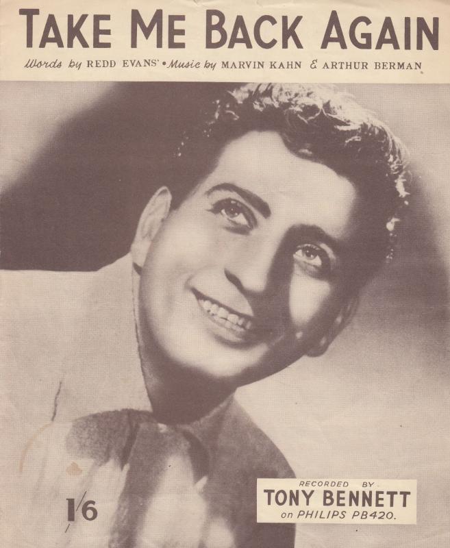 Take Me Back Again Tony Bennett 1950s Sheet Music